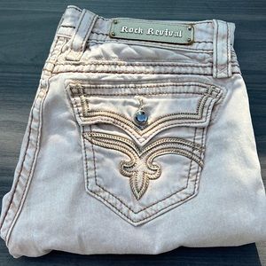 Rock Revival 30 midrise skinny light tan/khaki jeans
